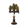 Papegaaienbeeld op voet - groen - 33 cm