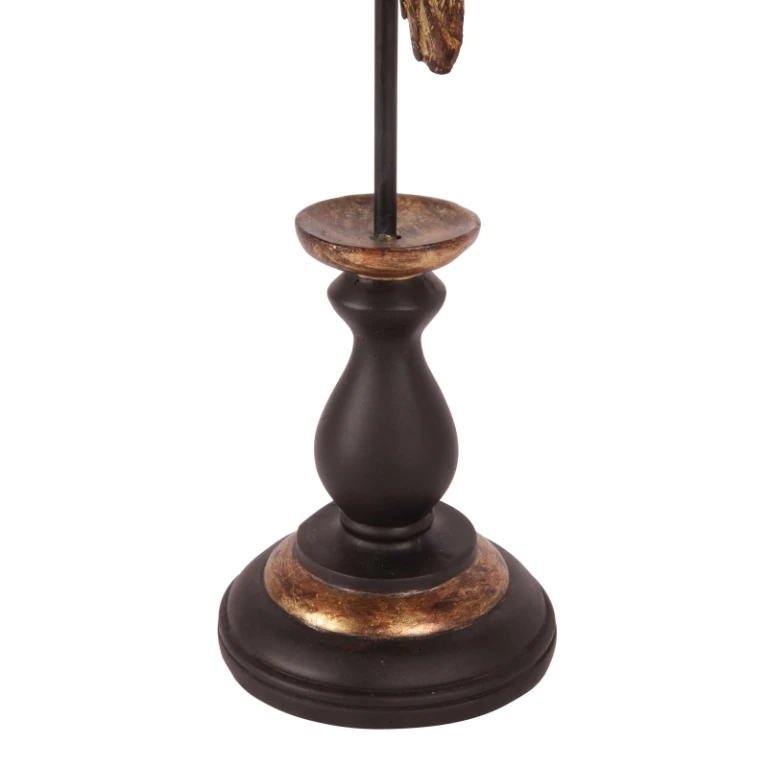 Papegaaienbeeld op voet - goud - 33 cm