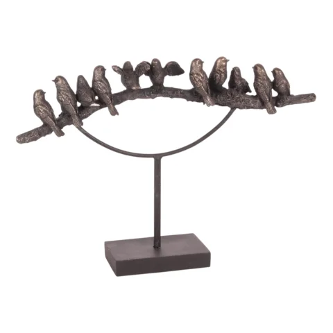 Dierenbeeld vogels - goud - 30 cm
