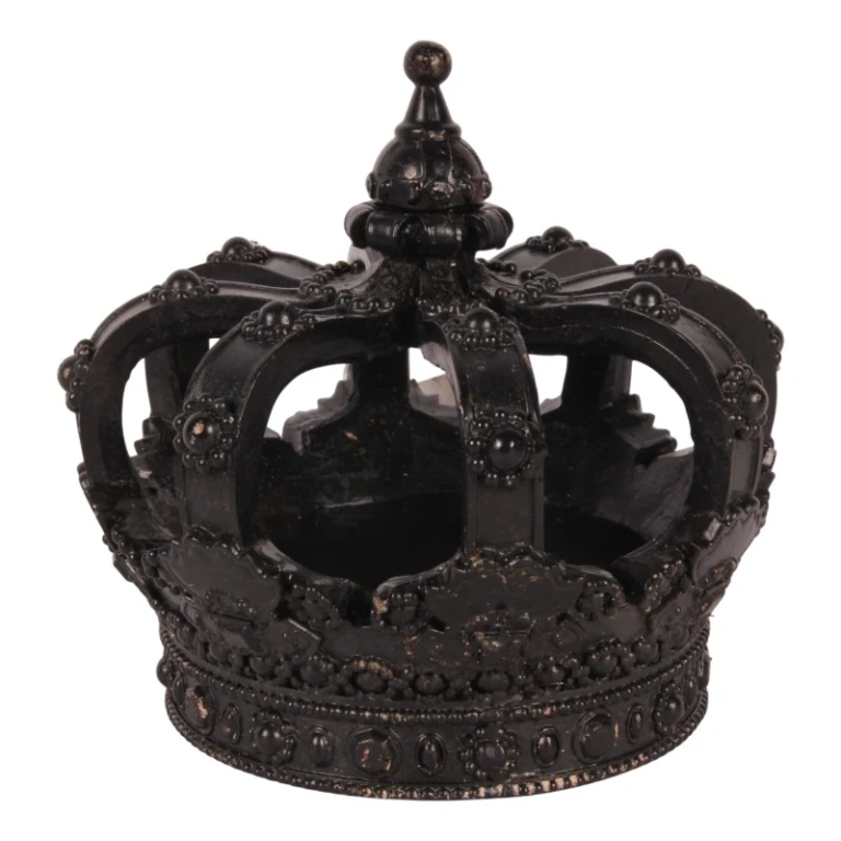 Decoratieve kroon - zwart - 13,2 cm - kunsthars