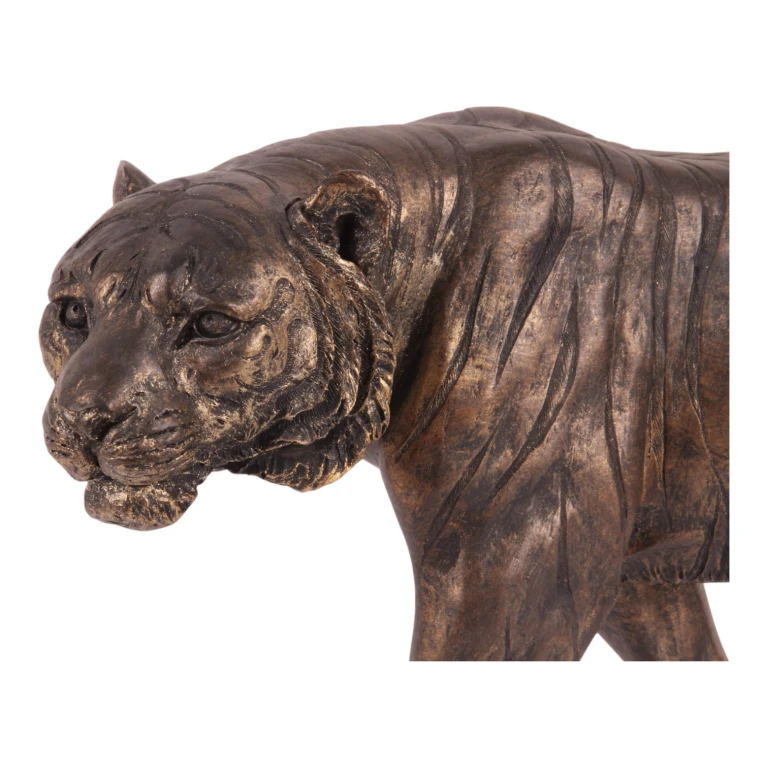 Tijgerbeeld - goud - 53 cm