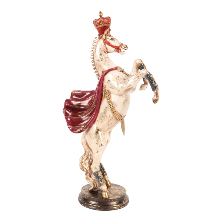 Paardenbeeld - Rood/Wit - 40 cm