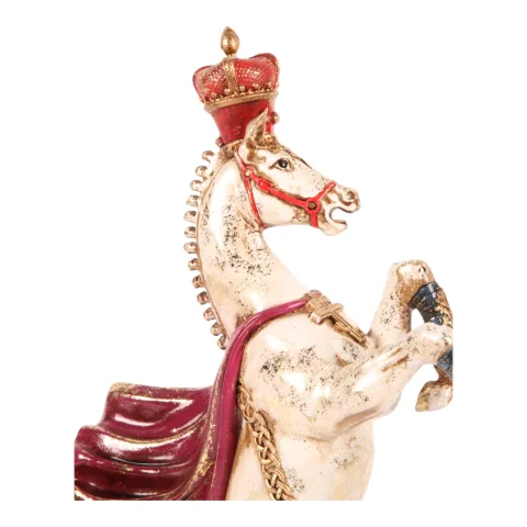 Paardenbeeld - Rood/Wit - 40 cm