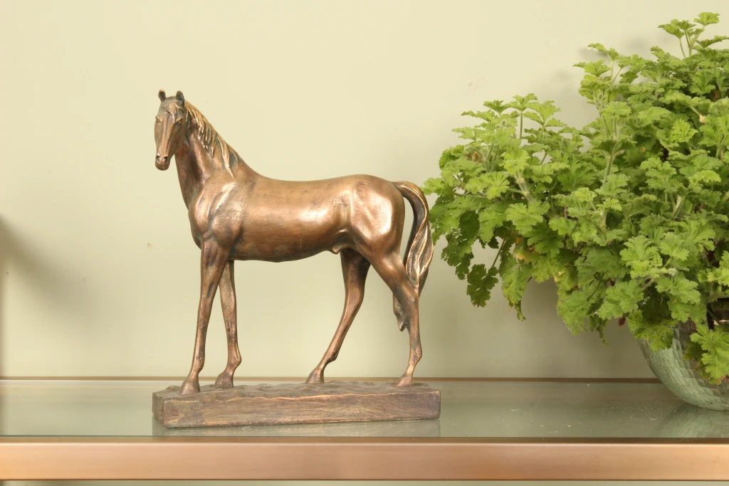 Paardenbeeld - goud - 28 cm