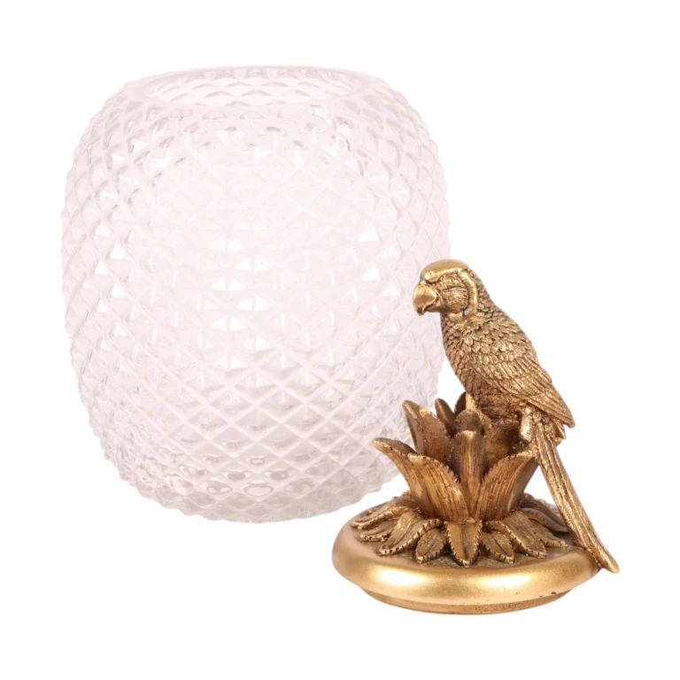 Decoratiepot Papegaai - goud - 28,5 cm - 1 stuk