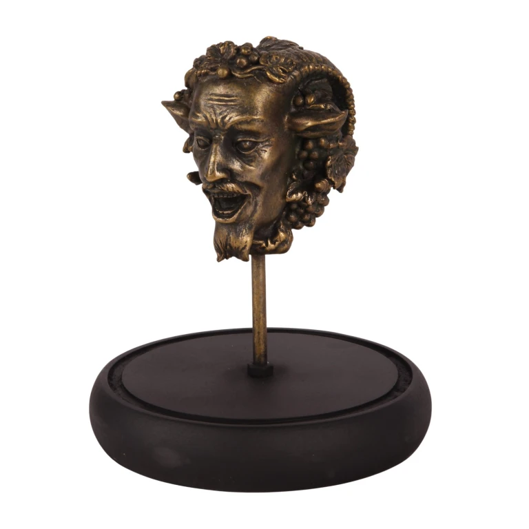 Bacchus-figuur met glazen stolp - goud - 23 cm - kunsthars
