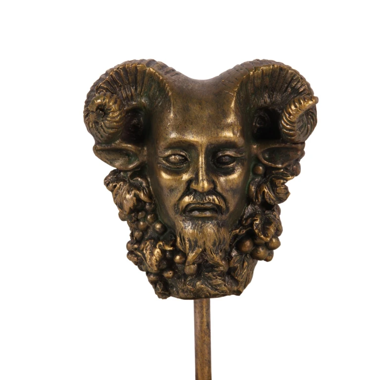 Bacchus-beeldje met glazen stolp - goud - 23 cm - kunsthars