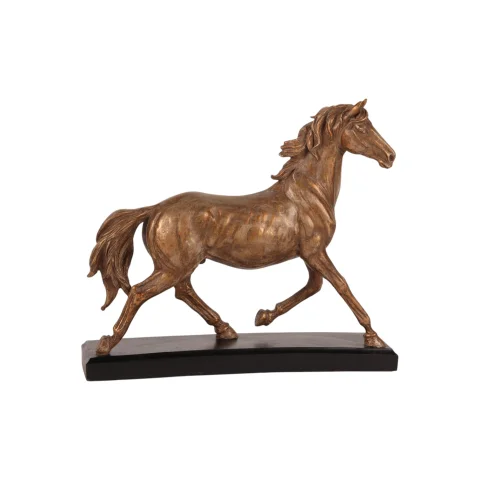 Paardenbeeld bronskleurig - 25 cm
