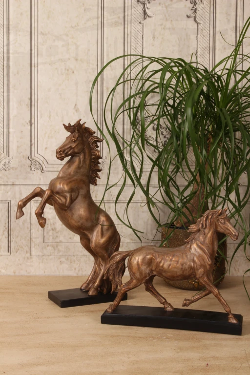 Paardenbeeld bronskleurig - 43,5 cm
