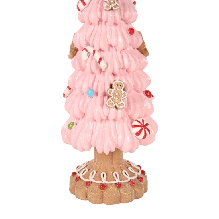 Miniatuurkerstboom - roze - 31,5 cm - kunsthars