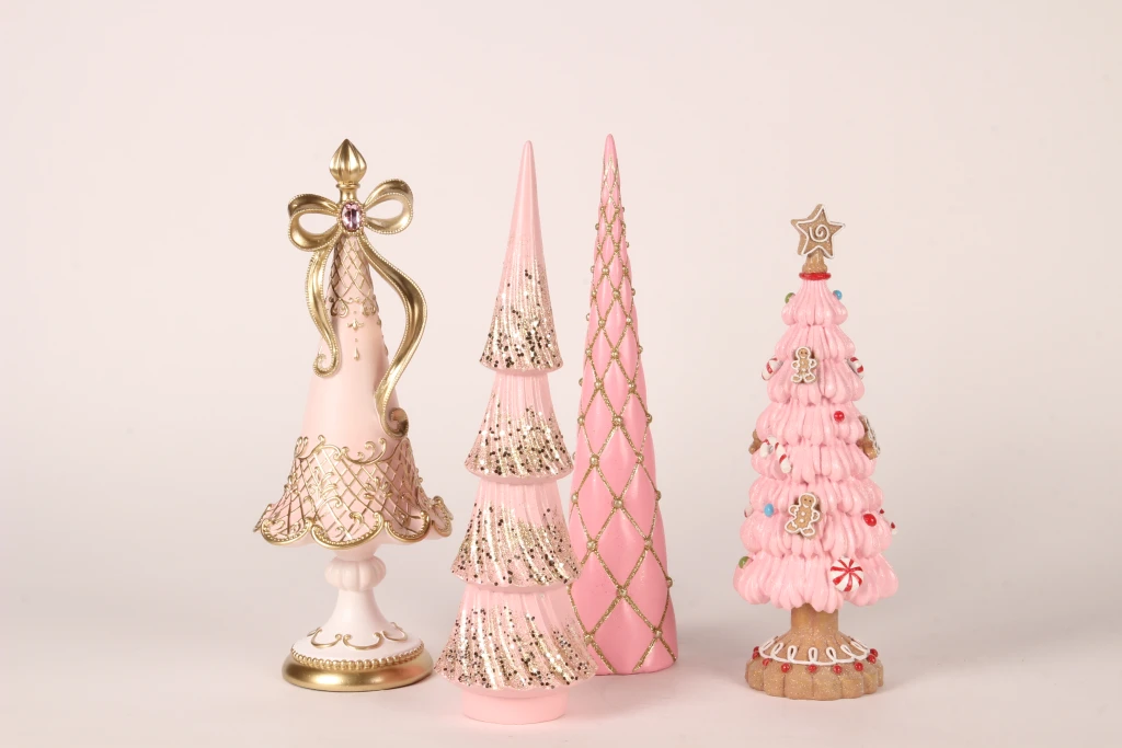 Miniatuurkerstboom - roze - 31,5 cm - kunsthars