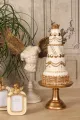 Decoratietaart - wit/creme met goud - 47 cm - kunsthars