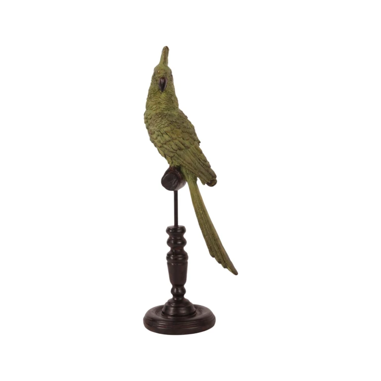 Papegaai op stok - groen - 35 cm - 1 stuk