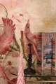 Papegaai op stok - roze - 35 cm