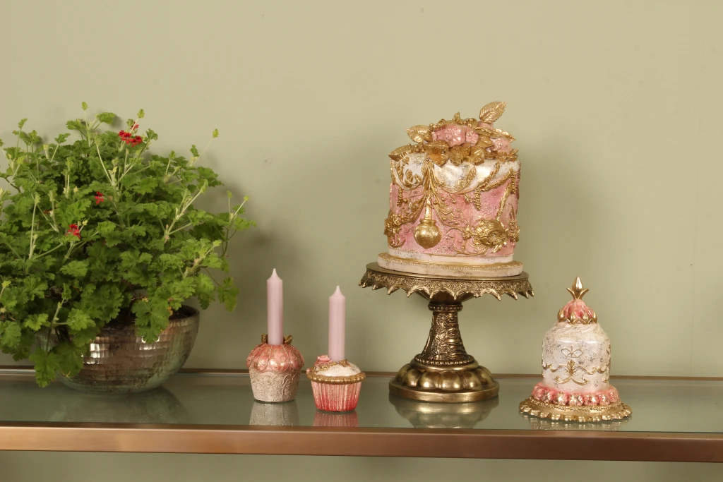 Decoratietaart - roze - 24 cm - kunsthars