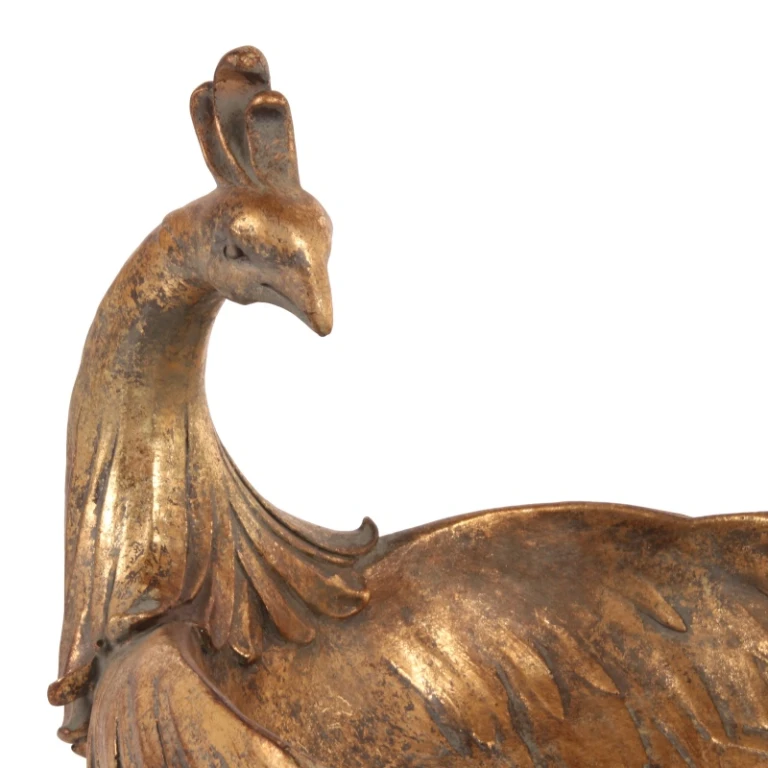 Dutch Style Sierschaal Pauw - goud - 45 cm