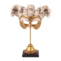 Decoratiemasker op voet - goud - 28 cm - kunsthars