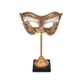 Decoratiemasker op voet - goud - 20,5 cm - kunsthars