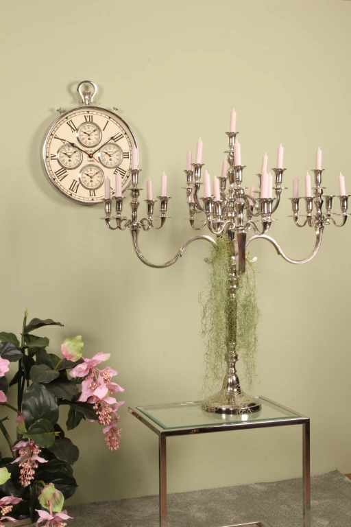 Kandelaar - 25 armen - 100 cm - zilver - aluminium