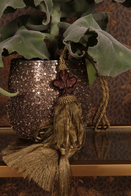 Gordijnkwast Fleur de Lis - 70 cm - groen - stof