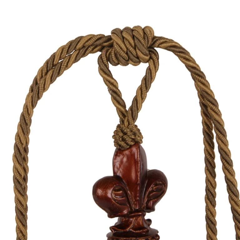 Gordijnkwast Fleur de Lis - 70 cm - groen - stof