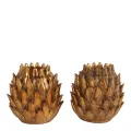 Theelichthouder Artisjok 9 cm - Goud - Resin