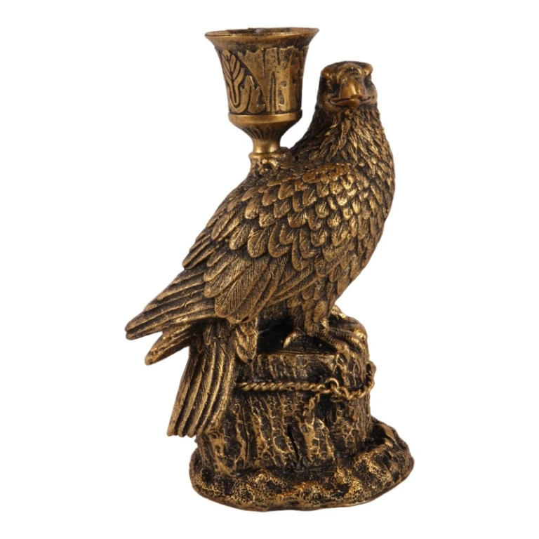 Kandelaar Vogel - 16 cm - goud - kunsthars