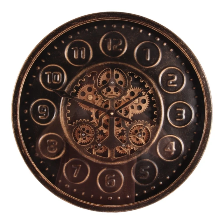 Wandklok Stamford - zwart - rond - metaal - 46 cm