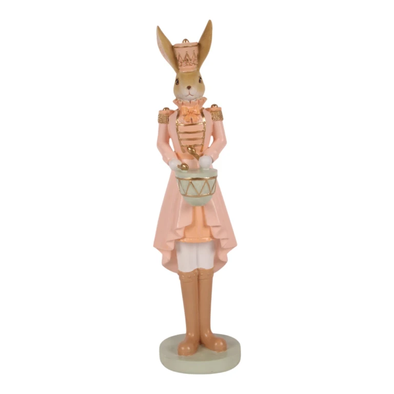 Konijnenbeeldje - roze - 31 cm