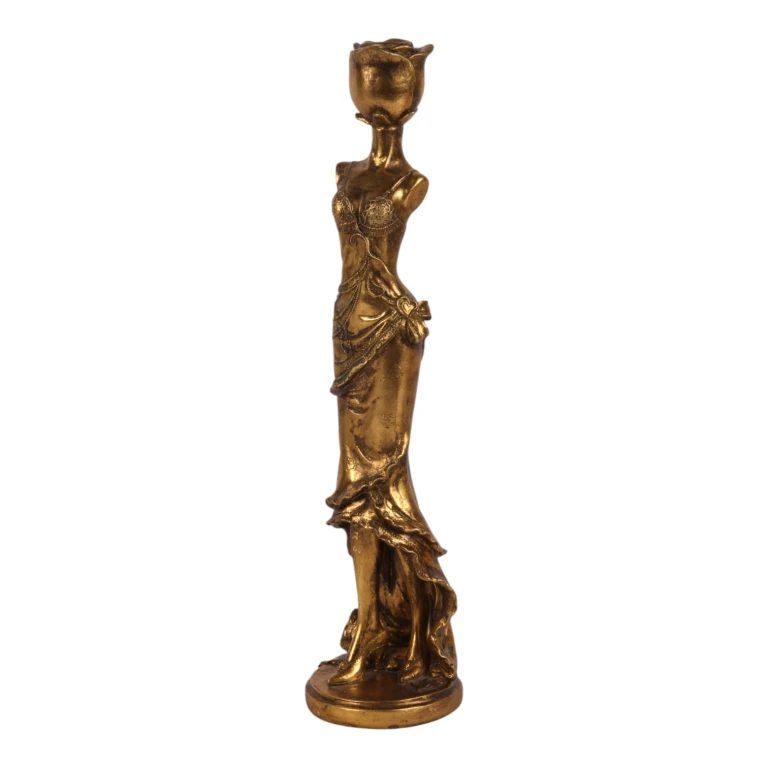 Kandelaar Vrouw - 40,5 cm - goud - kunsthars