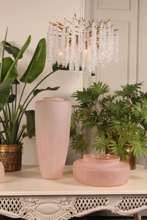 Vaas Clay - 72 cm - roze - glas