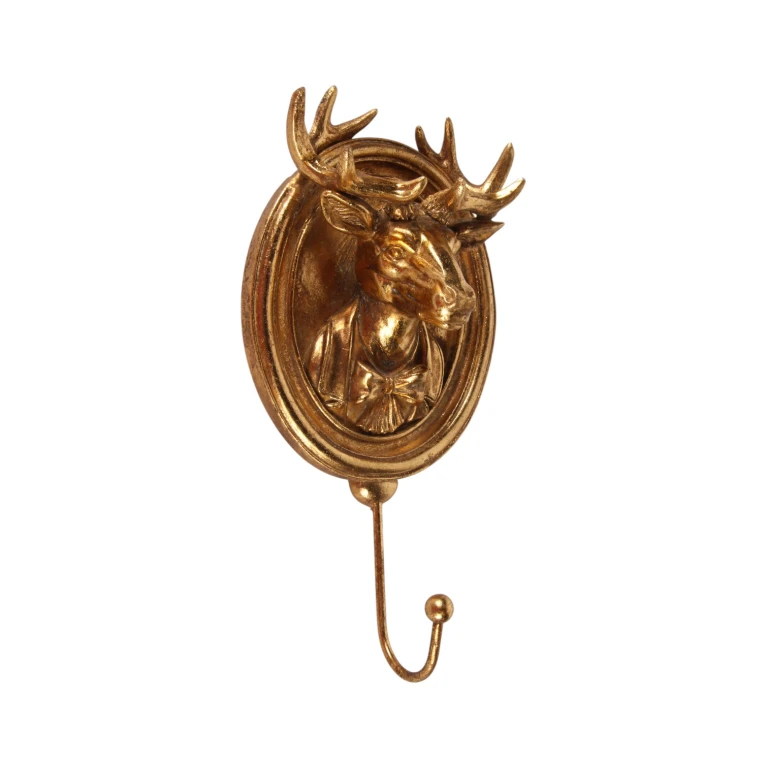 Wandhaak Hert - goud - 20 cm