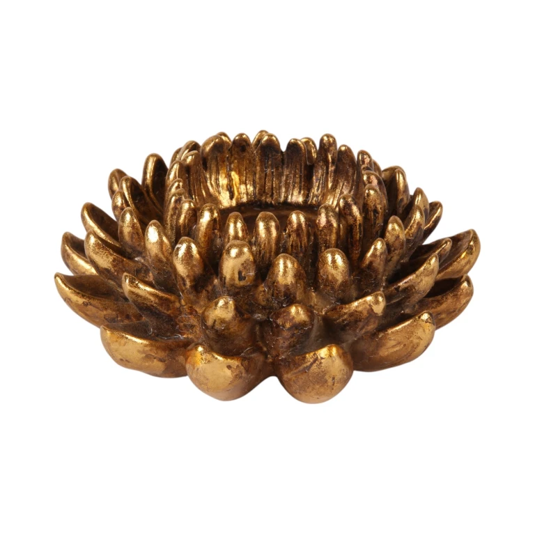 Kandelaar bloem - 12 cm - goud - kunsthars