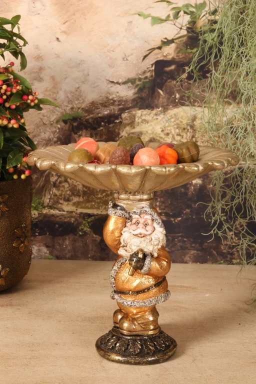 Sierschaal Kerstman - goud - kunsthars - 24 cm - 1 stuk