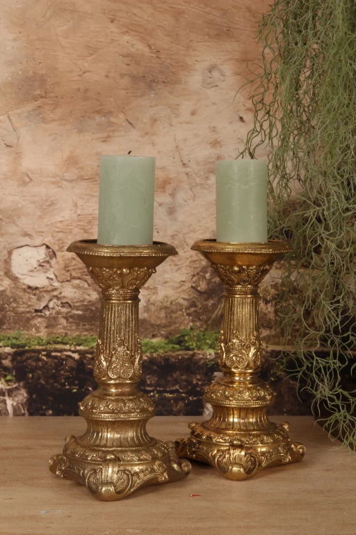 Kandelaar - 23 cm - goud - kunsthars