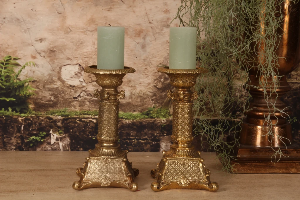 Kandelaar - 22,5 cm - goud - kunsthars