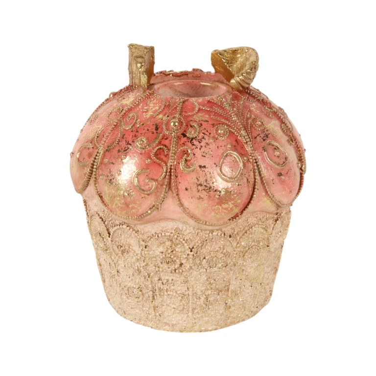 Kandelaar Cake - 9 cm - roze - kunsthars