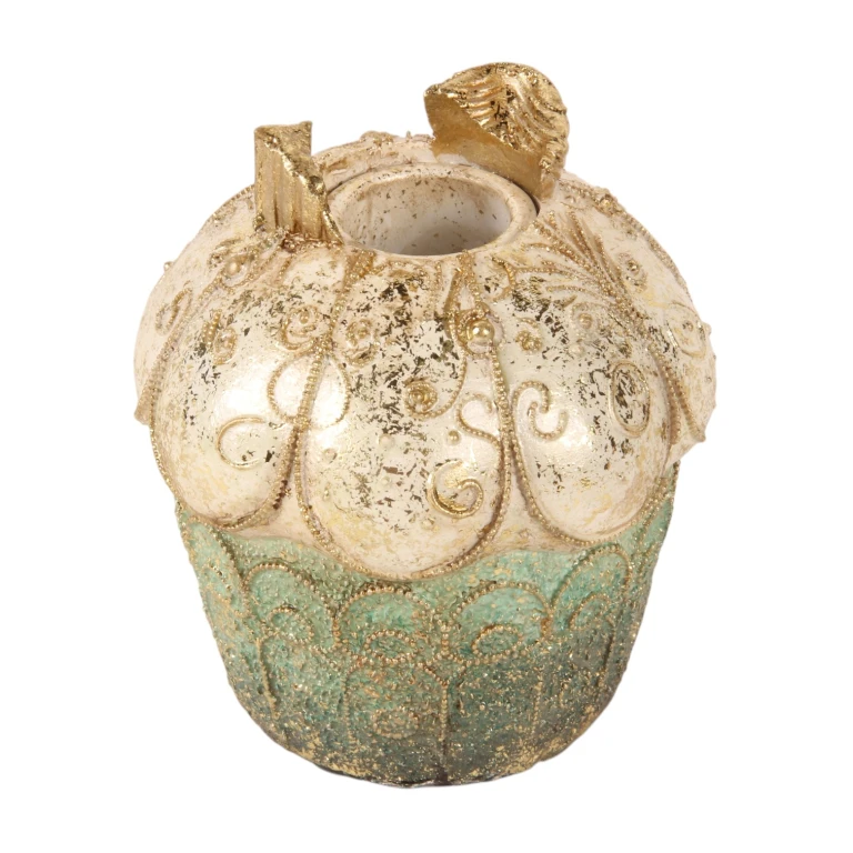 Kandelaar Cake - 9 cm - blauw/goud - kunsthars