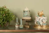 Kandelaar Cake 9,5 cm - Blauw - Resin
