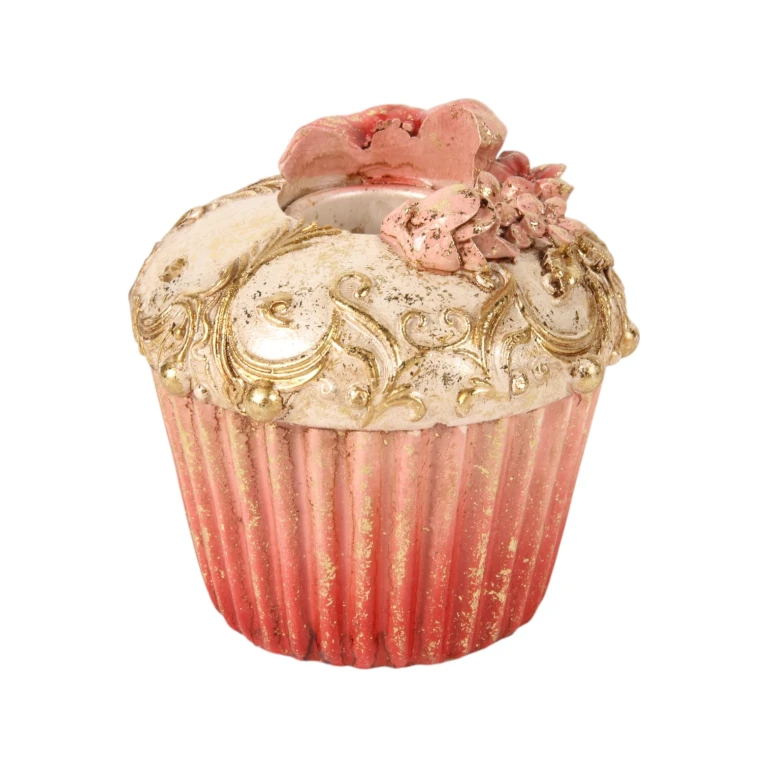 Kandelaar Cake - 8 cm - roze - kunsthars