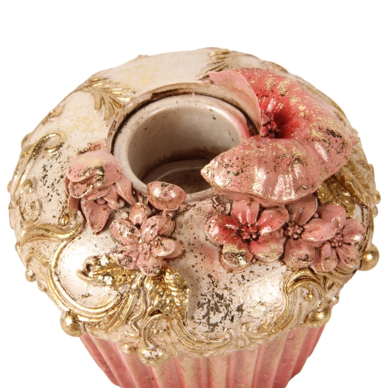 Kandelaar Cake - 8 cm - roze - kunsthars