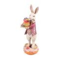 Konijn met taart - roze - 30 cm - 1 stuk