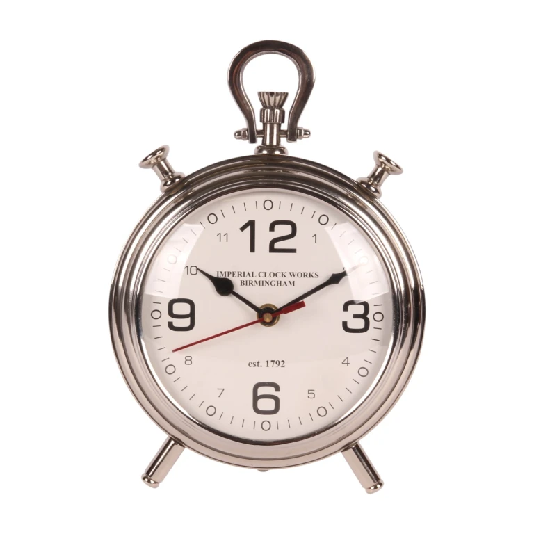 Tafelklok - zilver - aluminium - 28 cm - 1 stuk