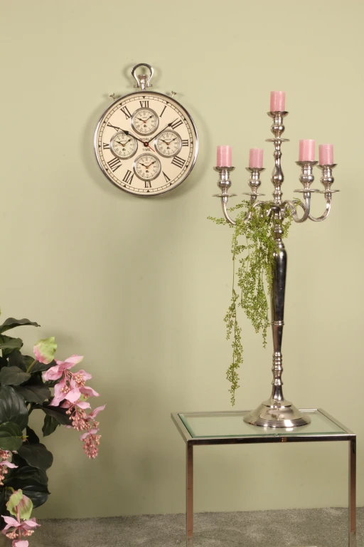 Kandelaar - 5 armen - 104 cm - zilver - aluminium