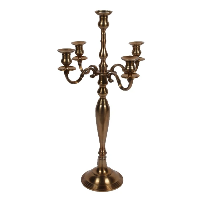 Kandelaar 5-armig - 80 cm - goud - aluminium