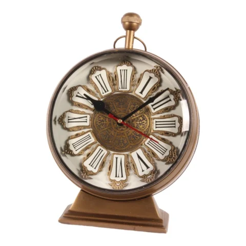 Tafelklok Alain - messing - goud - 27 cm