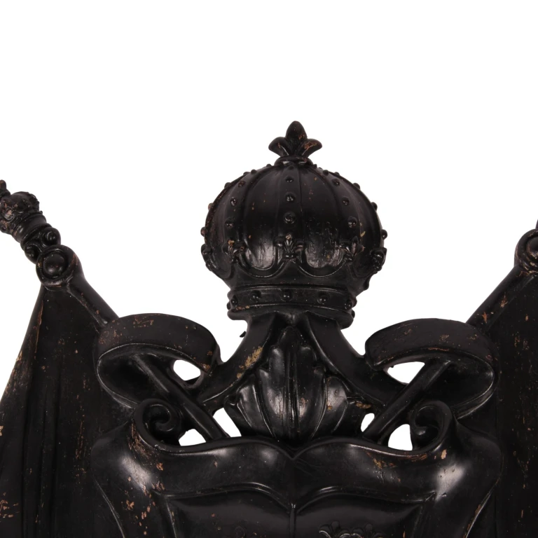 Wapenschild wandornament - zwart - 36,5 cm - kunsthars