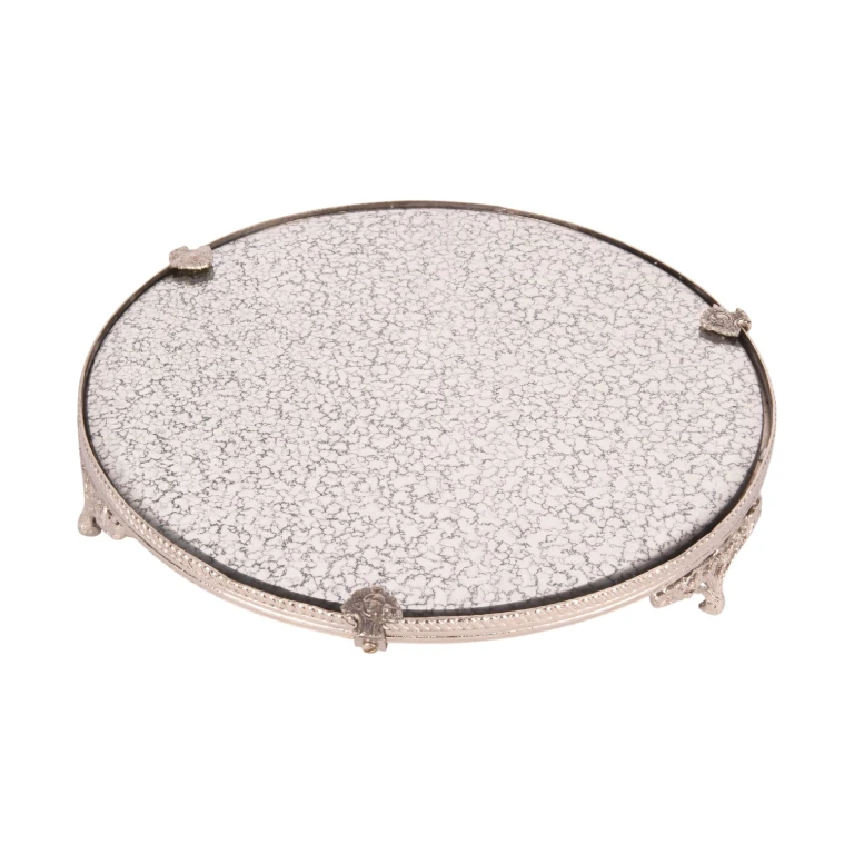Spiegeldienblad koper zilver - 25,5 cm