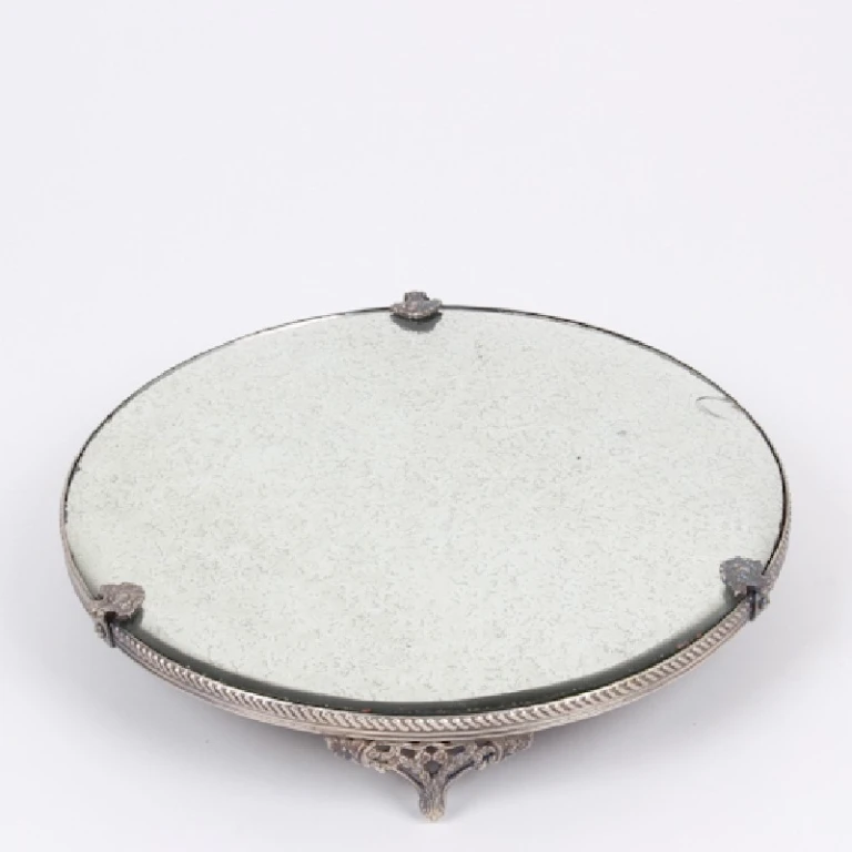 Spiegeldienblad koper zilver - 25,5 cm