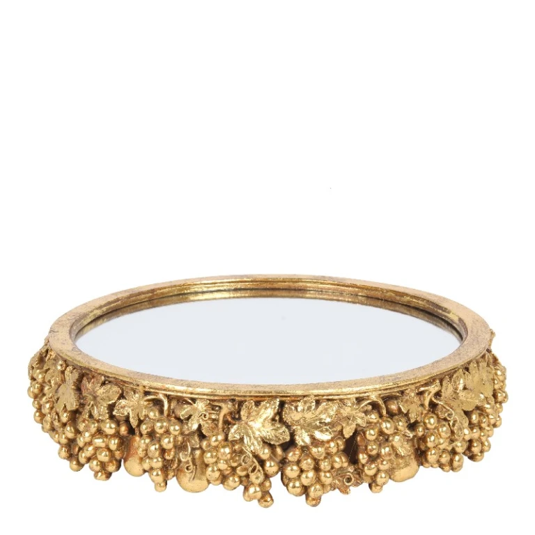 Dienblad met spiegel - goud - 30 cm
